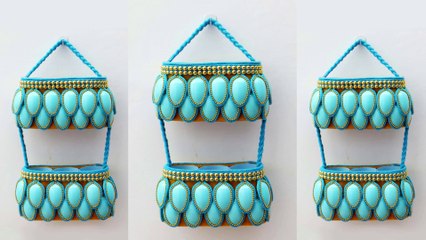 DIY Plastic Bottle Wall Hanging with Plastic Spoons