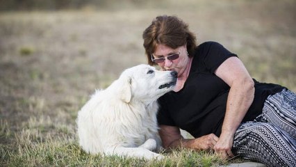 Franklin the Gungahlin maremma with Barbara Howell