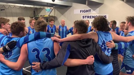 Penguin players celebrate their win over Ulverstone