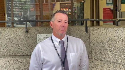 Tasmania Police Detective Inspector Craig Fox at press conference for Mayfield house fire