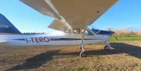Catania - Aereo fuori pista in zona Bicocca: intervengono i Vigili del Fuoco (12.02.22)