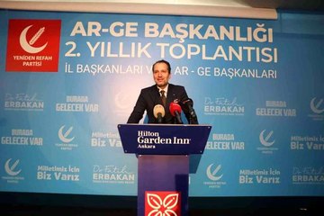 YRP Lideri Erbakan AR-GE toplantısında partililerle buluştu