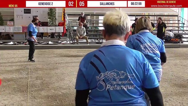 GENEVOIS 2 vs SALLANCHES : Marathon de pétanque féminine - Hivernal de Genève 12&13 février 2022