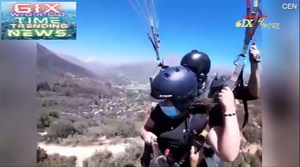مشهد يوقف القلب.. لحظة سقوط عامل مساعد من مظلة شراعية فى الهواء.