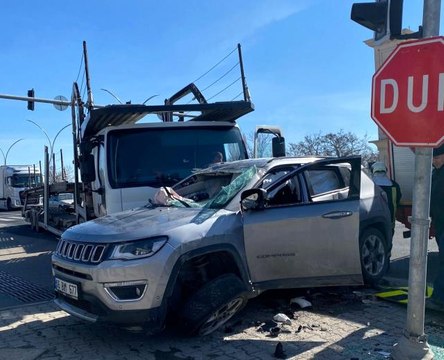 Başkentte tırla otomobilin çarpıştığı kazada 2 kişi yaralandı
