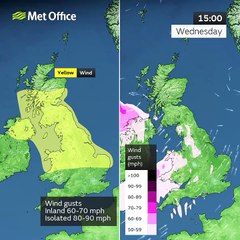 Weather warnings are in place for Wednesdsay, Thursday and Friday
