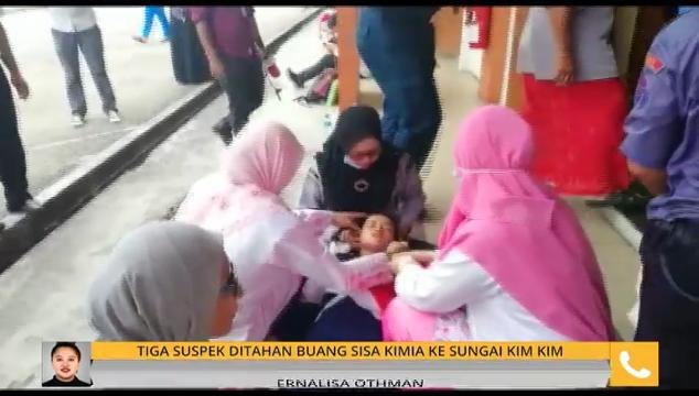 Tiga suspek ditahan buang sisa kimia ke Sungai Kim Kim