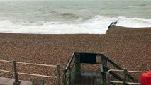 Hastings & St Leonards seafront during high winds 15/2/22