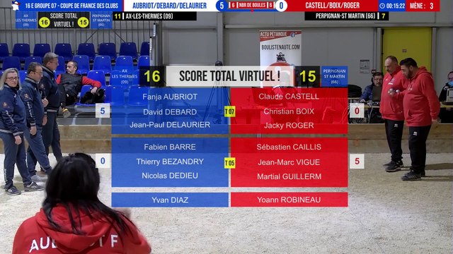 16e triplettes décisives AX vs PERPIGNAN : Coupe de France des Clubs de pétanque - Saint-Florentin
