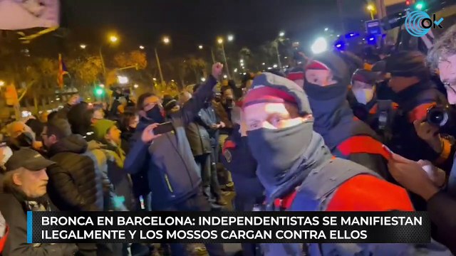 Bronca en Barcelona: independentistas se manifiestan ilegalmente y los Mossos cargan contra ellos