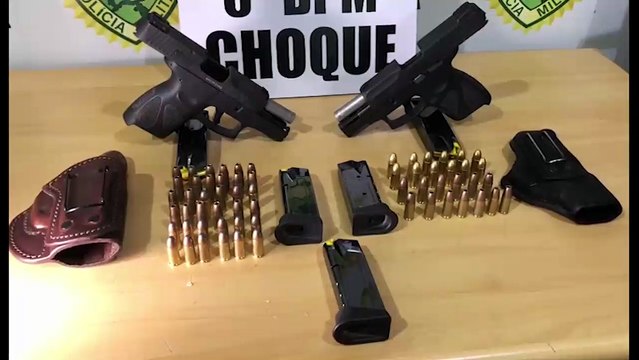 Choque detém dois homens com duas pistolas 9mm no Veneza