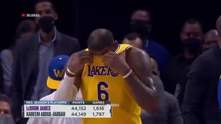 LeBron passes Kareem for most points ever in regular season and playoffs 