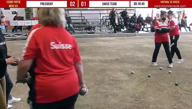 PRESIDENT vs SWISS TEAM : Marathon de pétanque féminine - Hivernal de Genève 12&13 février 2022