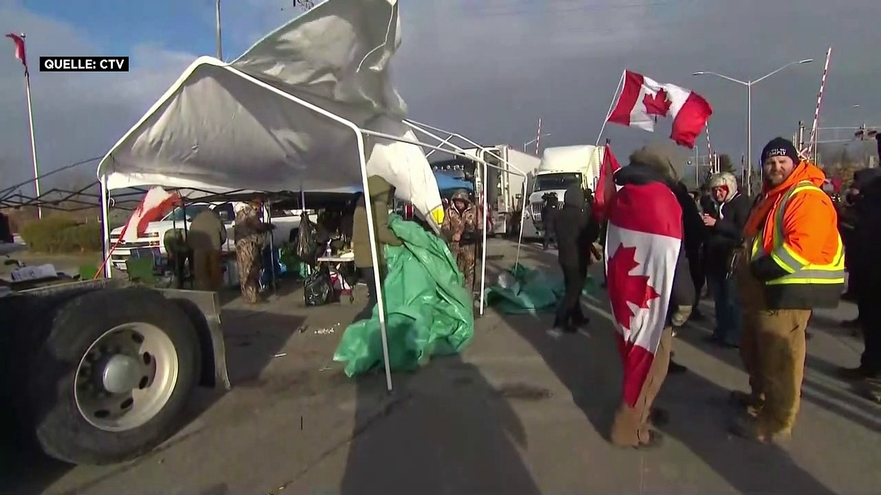 Kanadische Trucker ziehen ab