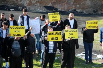 MAHALLELİDEN 'GÖLET KURUTULDU' EYLEMİ