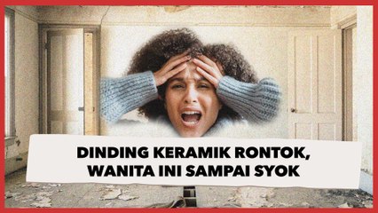 Wanita Syok, Dinding Keramik Rontok Satu per Satu, Warganet: Cari Kulinya