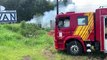 Bombeiros combatem incêndio em vegetação às margens da BR-277