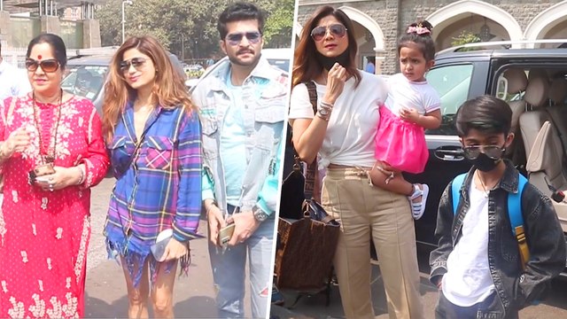 Bigg Boss Fame Shamita Shetty With Shilpa Shetty And Rakesh Bapat Spotted at Gateway of India