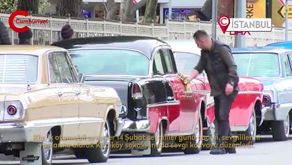 14 Şubat sevgililer günü öncesi, Kadıköy'de sevgi konvoyu