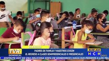 Padres de familia y maestros exigen el regreso a clases semipresenciales o presenciales en Olancho