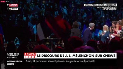 Présidentielle - Revoir le début du meeting de Jean-Luc Mélenchon à Montpellier : "Si vous voulez, dans deux mois le Smic sera à 1.400 euros. Si vous ne voulez pas, votez Macron !"