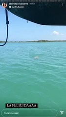 Carolina Cruz se está dando tremendas vacaciones en un yate junto a sus amigos