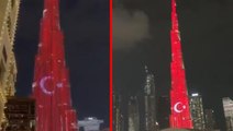 Cumhurbaşkanı Erdoğan'ın ziyaret edeceği BAE'de Burj Al Khalifa Türk bayrağı ile aydınlandı