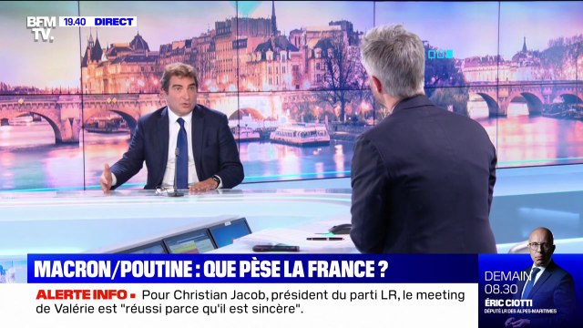 Christian Jacob sur l'Ukraine: Qu'Emmanuel Macron ait attendu cette crise pour avoir un dialogue avec Vladimir Poutine, c'est une faute lourde