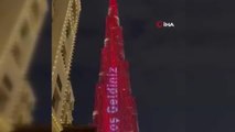 Cumhurbaşkanı Erdoğan'ın BAE ziyareti öncesi Burj Khalifa'ya Türk bayrağı yansıtıldı