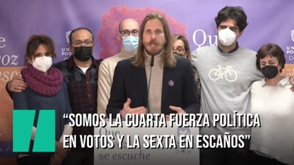 Pablo Fernández valora los resultados de Unidas Podemos en Castilla y León