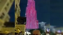 Cumhurbaşkanı Erdoğan’ın BAE ziyareti öncesi Burj Khalifa’ya Türk bayrağı yansıtıldı