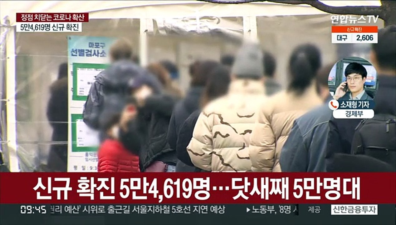확진자 닷새째 5만명대…위중증 300명 넘어