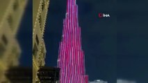Cumhurbaşkanı Erdoğan’ın BAE ziyareti öncesi Burj Khalifa’ya Türk bayrağı yansıtıldı