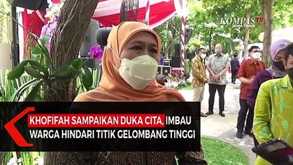 Khofifah Sampaikan Duka Cita, Imbau Warga Hindari Titik Gelombang Tinggi