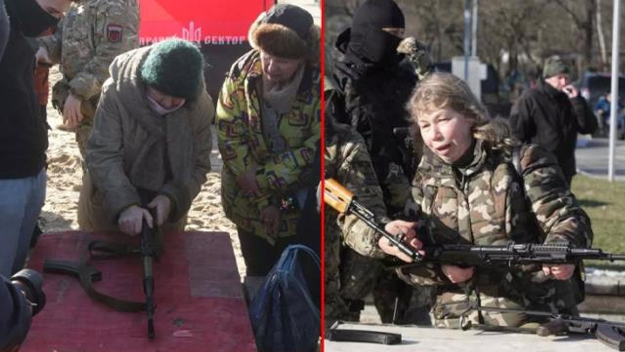 Ukrayna savaşa hazırlanıyor! Ordu, genç yaşlı demeden halka askeri eğitim vermeye devam ediyor