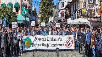 Manavgat'ta açılmak istenilen mermer ocağına vatandaşlardan tepki