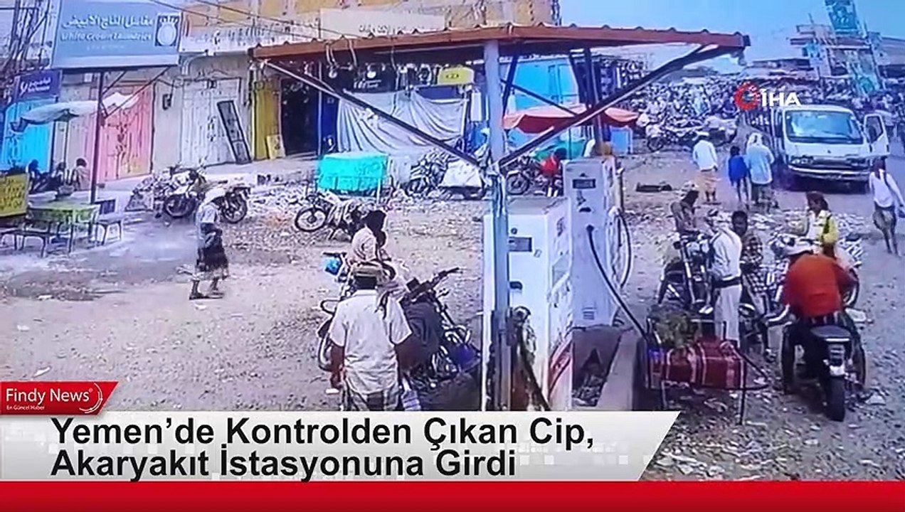 Yemen’de Kontrolden Çıkan Cip, Akaryakıt İstasyonuna Girdi