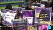 Women in Karachi protest against India hijab ban