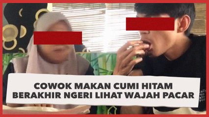 Cowok Makan Cumi Hitam Berakhir Ngeri Lihat Wajah Pacar, Warganet: Kemuncratan Ayang