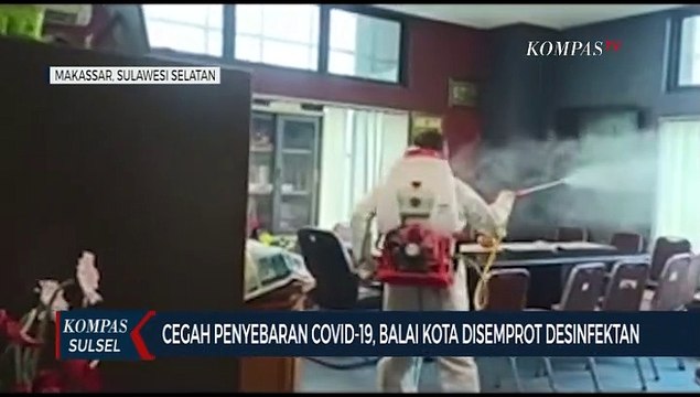 Cegah Penyebaran Covid-19, Balaikota Di Semprot Desinfektan
