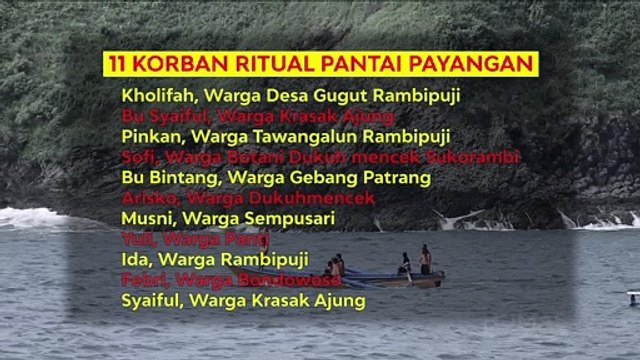 Grafis Nama-Nama Korban Ritual Pantai Payangan