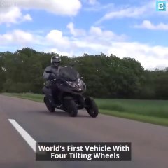 World's first vehicle with four tilting wheels by qooder