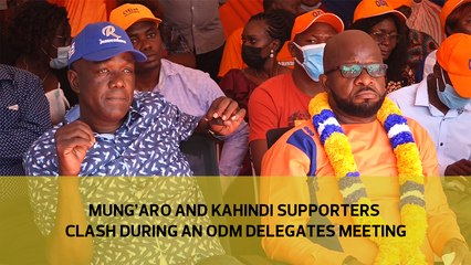 Mung'aro and Kahindi supporters clash during an ODM delegate meeting in Kilifi town