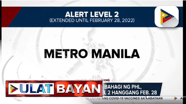 Pitong lugar sa bansa, isinailalim sa Alert Level 3; NCR at nalalabing bahagi ng PH, mananatili sa Alert Level 2 hanggang Feb. 28