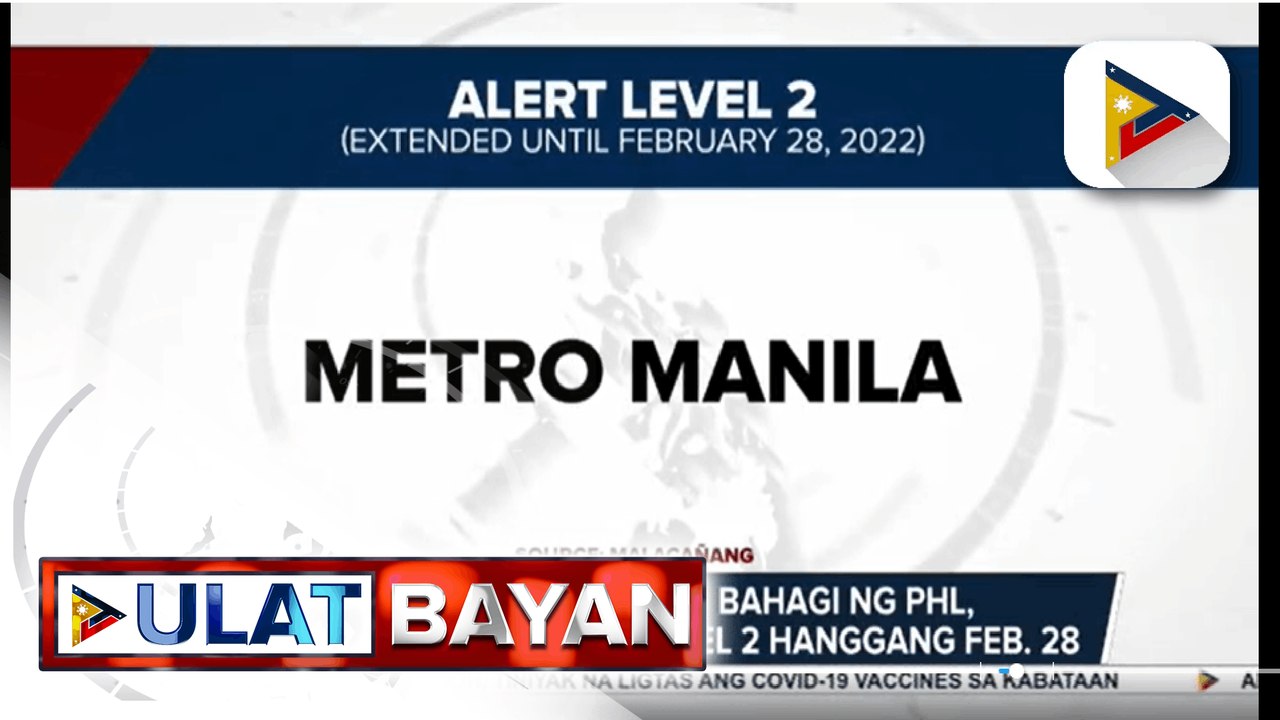 Pitong lugar sa bansa, isinailalim sa Alert Level 3; NCR at nalalabing bahagi ng PH, mananatili sa Alert Level 2 hanggang Feb. 28
