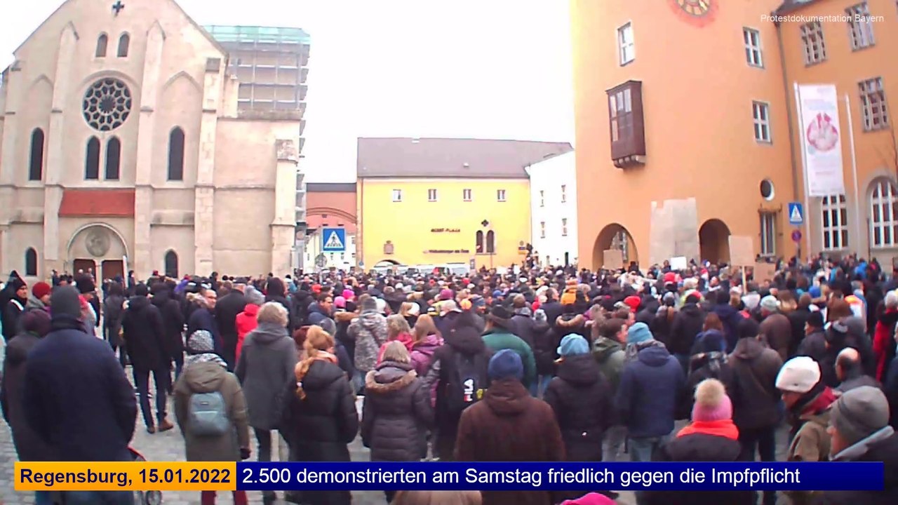 Regensburg: 2.500 demonstrierten friedlich gegen die Impfpflicht | 15.01.2022