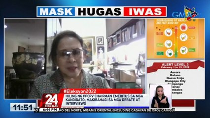 Hiling ng PPCRV Chairman Emeritus sa mga kandidato, makibahagi sa mga debate at interviews | 24 Oras