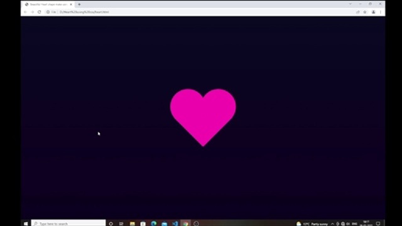 Beautiful  Heart Shape using CSS/How to make heart animation effect in html and css #No_Limit_Code