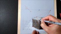 How to Draw 3D Cube - Part 44 - Anamorphic Cube - Step by Step Tutorial