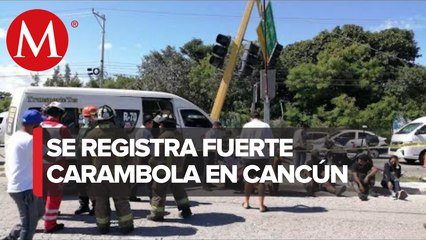 Carambola en Cancún deja al menos 10 personas lesionadas